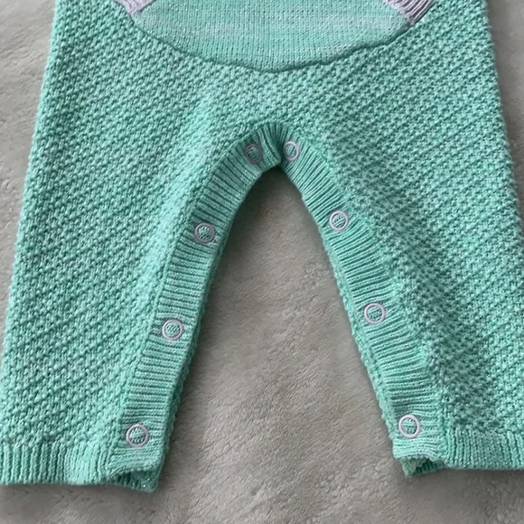 🦄 Cat & Jack 0-3M Mint Green Unicorn Romper EUC - Picture 5 of 11